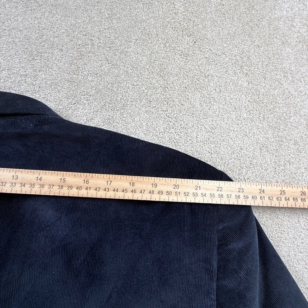 Stafford Mens 56R Navy Blue Corduroy Blazer Sport Coat Elbow Patches Academic